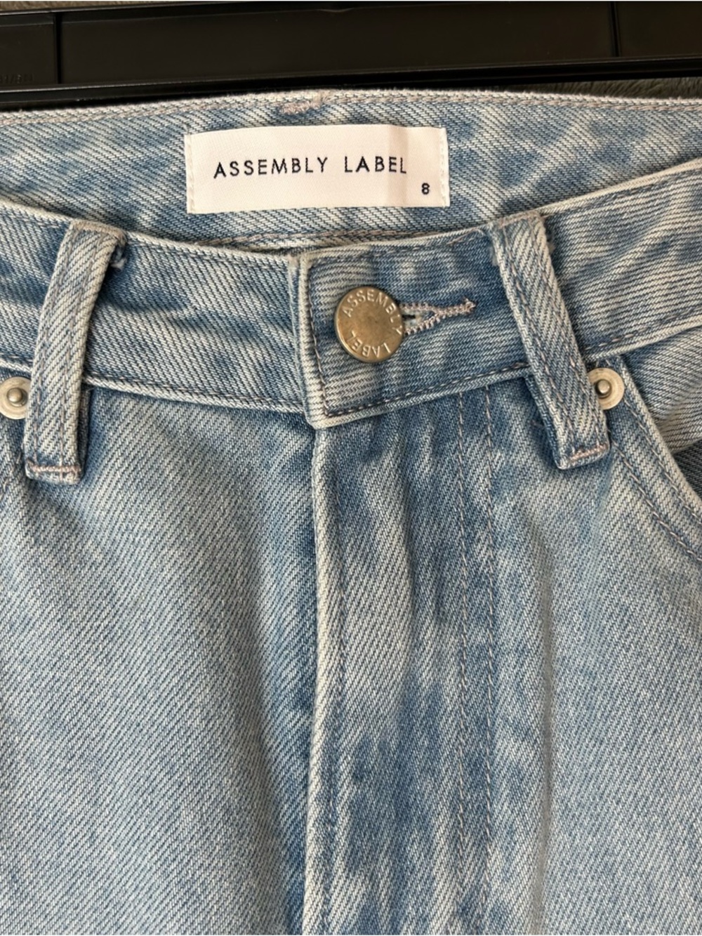Assembly Label Jeans Straight Relaxed Fit Blue Denim Jeans Women’s Size 8 - Picture 3 of 16